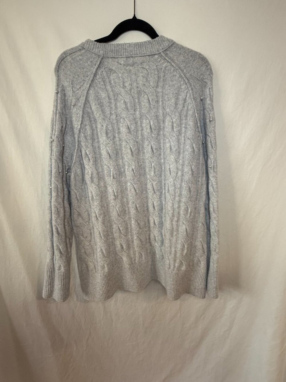 Aerie Gray Sweater with Pearl Details - Picture 3 of 4